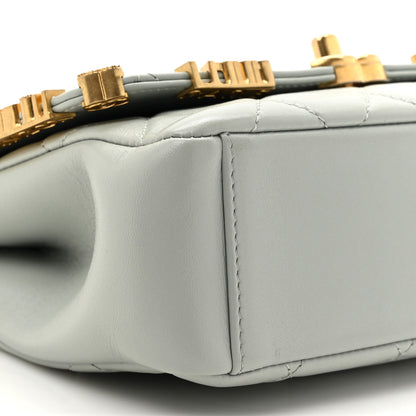 Chanel Lambskin Enamel Strass Quilted Mini Paris Monaco Flap Light Grey Light Grey 9 of 11