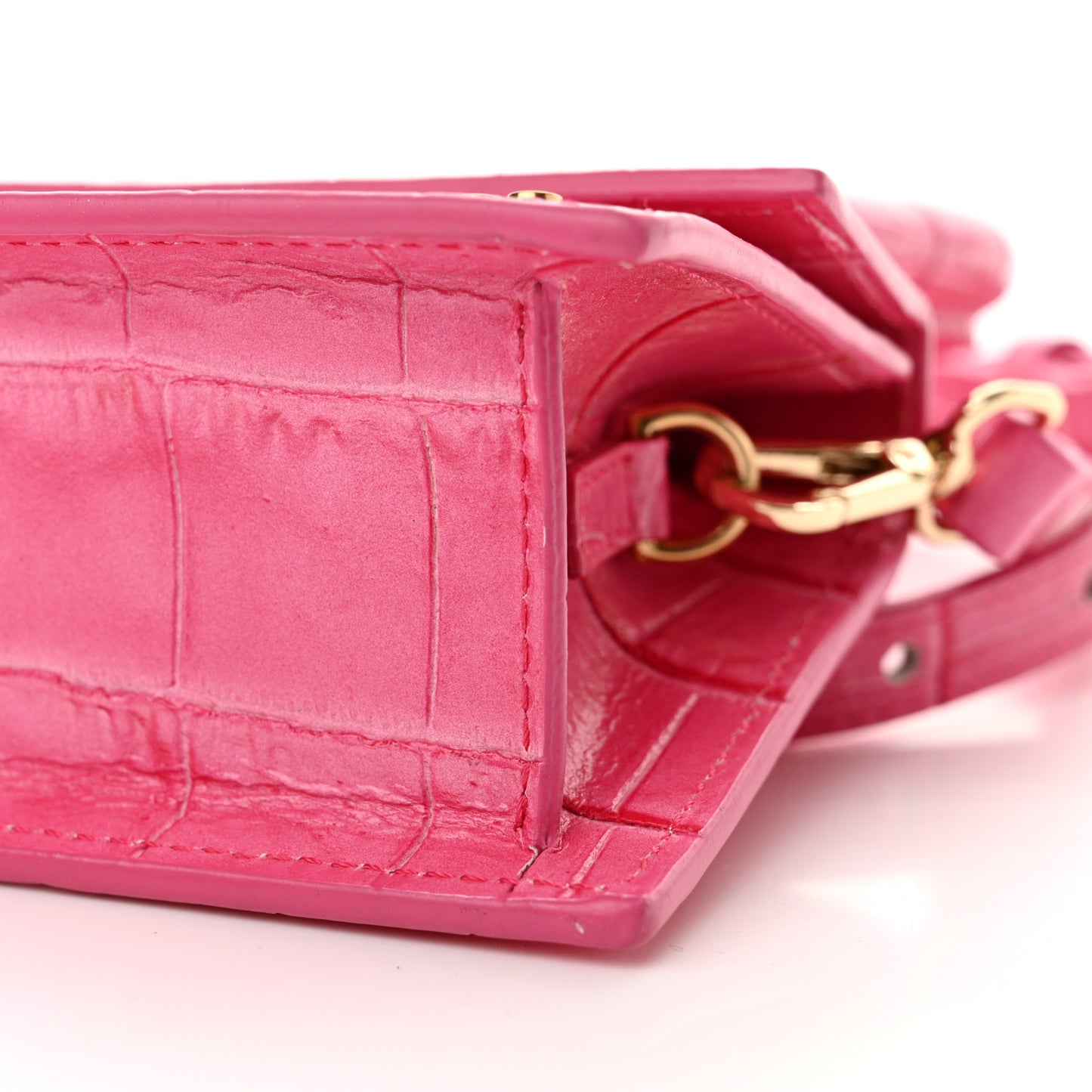 Calfskin Crocodile Embossed Le Chiquito Dark Pink