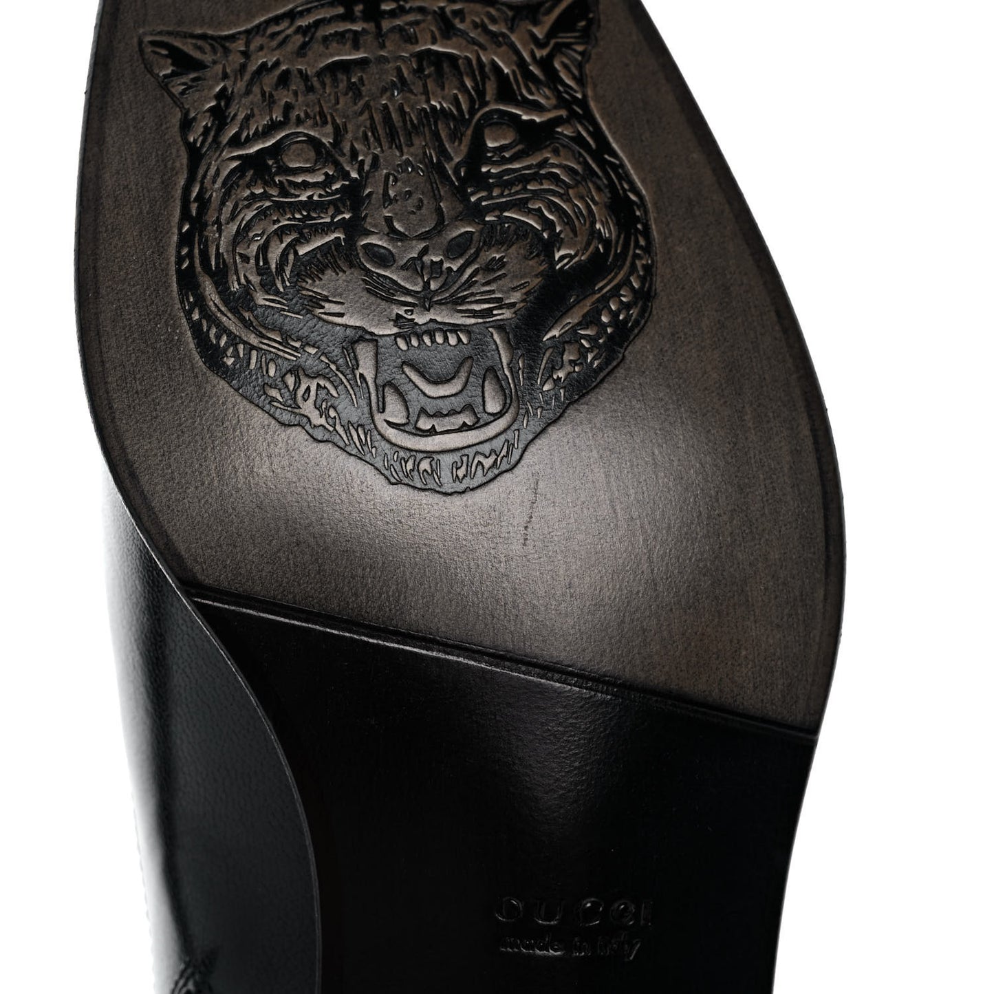 Goatskin Kitten Chain Horsebit Ankle Boots 36.5 Black