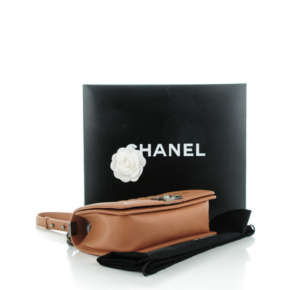 Chanel Caviar Quilted Medium Boy Flap Camel 4 of 8
