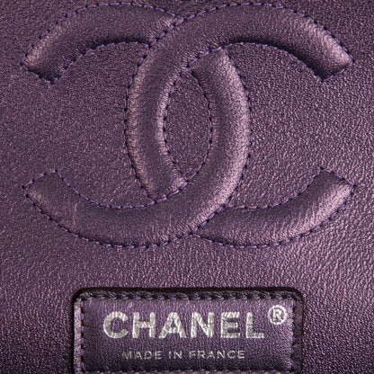 Chanel Metallic Lambskin Quilted Medium Double Flap Dark Purple 6 of 8