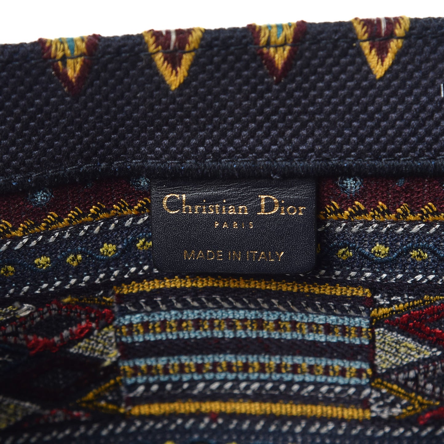 Canvas Embroidered Book Tote Blue Multicolor