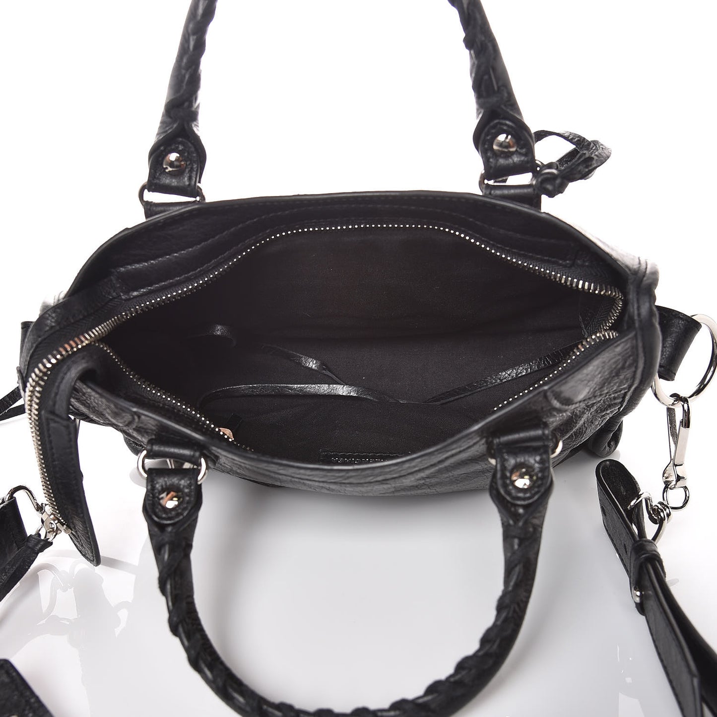 Agneau Classic Silver Hardware Mini City Black