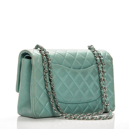 Chanel Lambskin Quilted Medium Double Flap Light Green 3 of 10