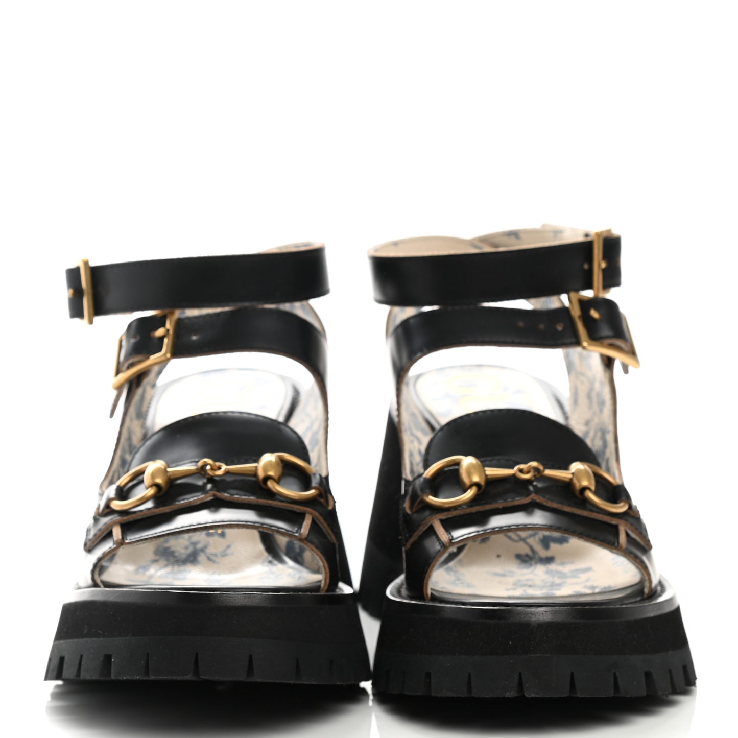 Cordovan Lux Womens Horsebit Mid-Heel Sandals 36 Black