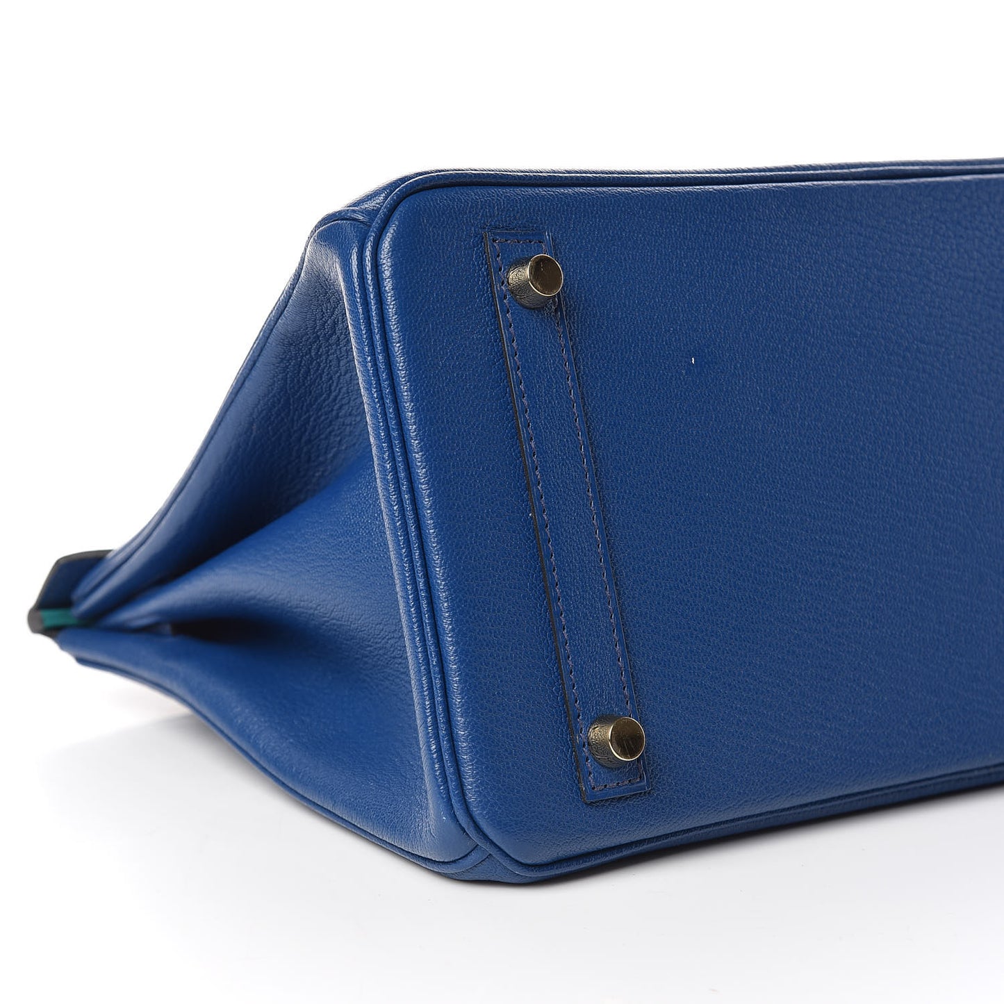 Chevre Mysore Bi-Color Horseshoe Birkin 30 Bleu Sapphire Paon