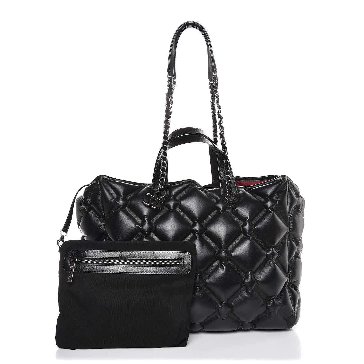 Chanel Calfskin Quilted Large Chesterfield Tote Black 5 of 8