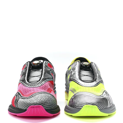 Gucci Fabric Two Color Mens Ultrapace R Sneakers 9.5 Poppy Black Red Grey Neon Yellow 2 of 9