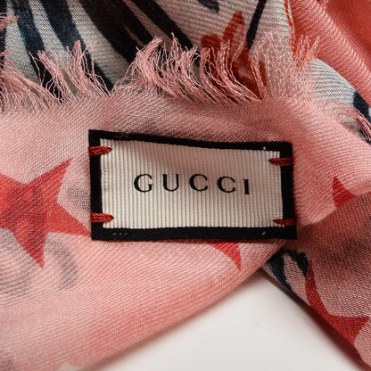 Gucci Modal Silk Garden Print Shawl White 5 of 5