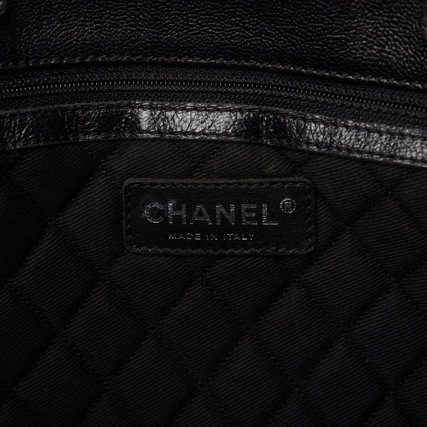 Goatskin Perforated Large CC Tote Black