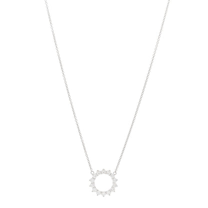 Tiffany Platinum Diamond Small Open Circle Pendant Necklace 1 of 4