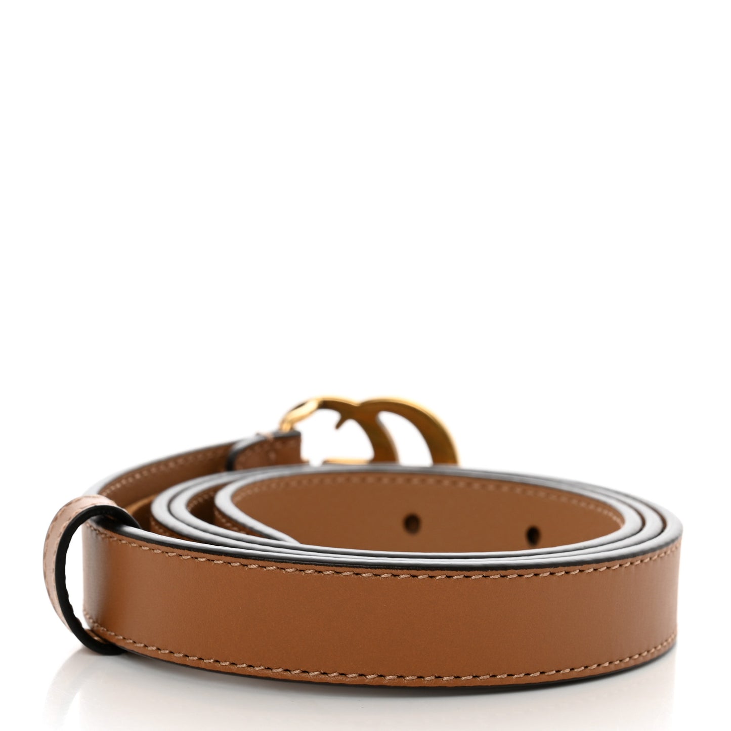 Moon Calfskin Double G 20mm Belt 80 32 Natural Tan
