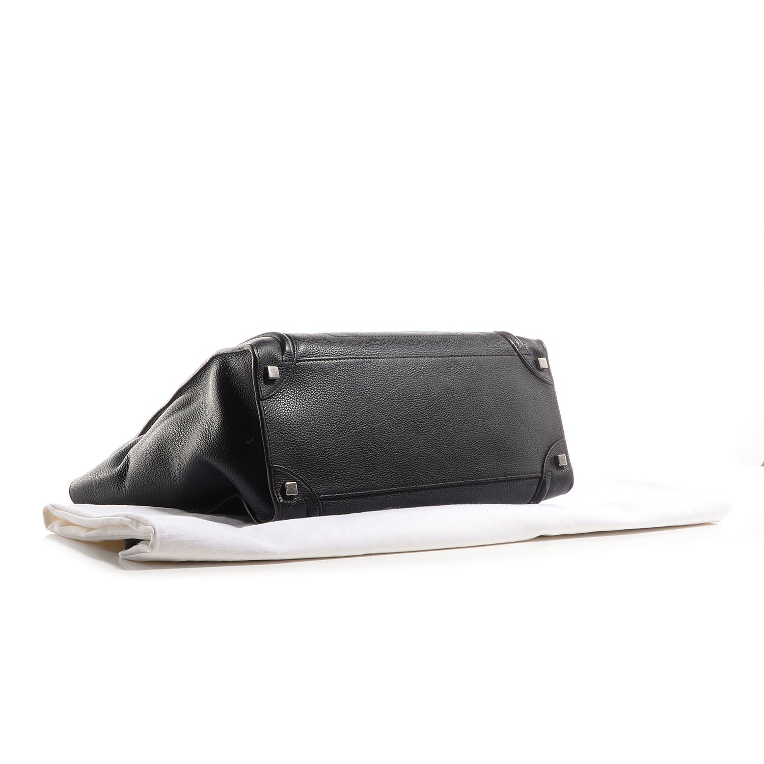 Celine Drummed Leather Shoulder Luggage Black 13 of 18