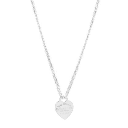 Tiffany Sterling Silver Long Return to Tiffany Heart Pendant Necklace 1 of 6