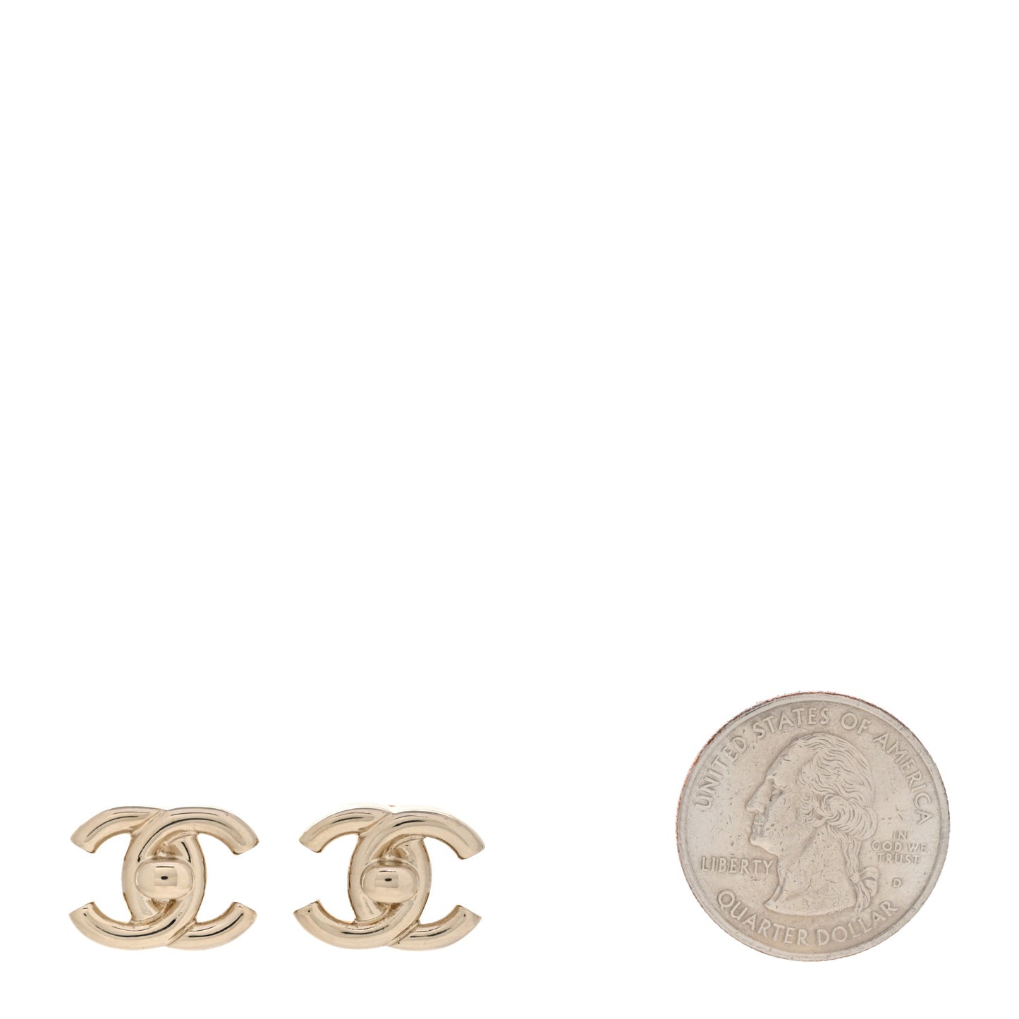 Metal CC Turnlock Earrings Gold
