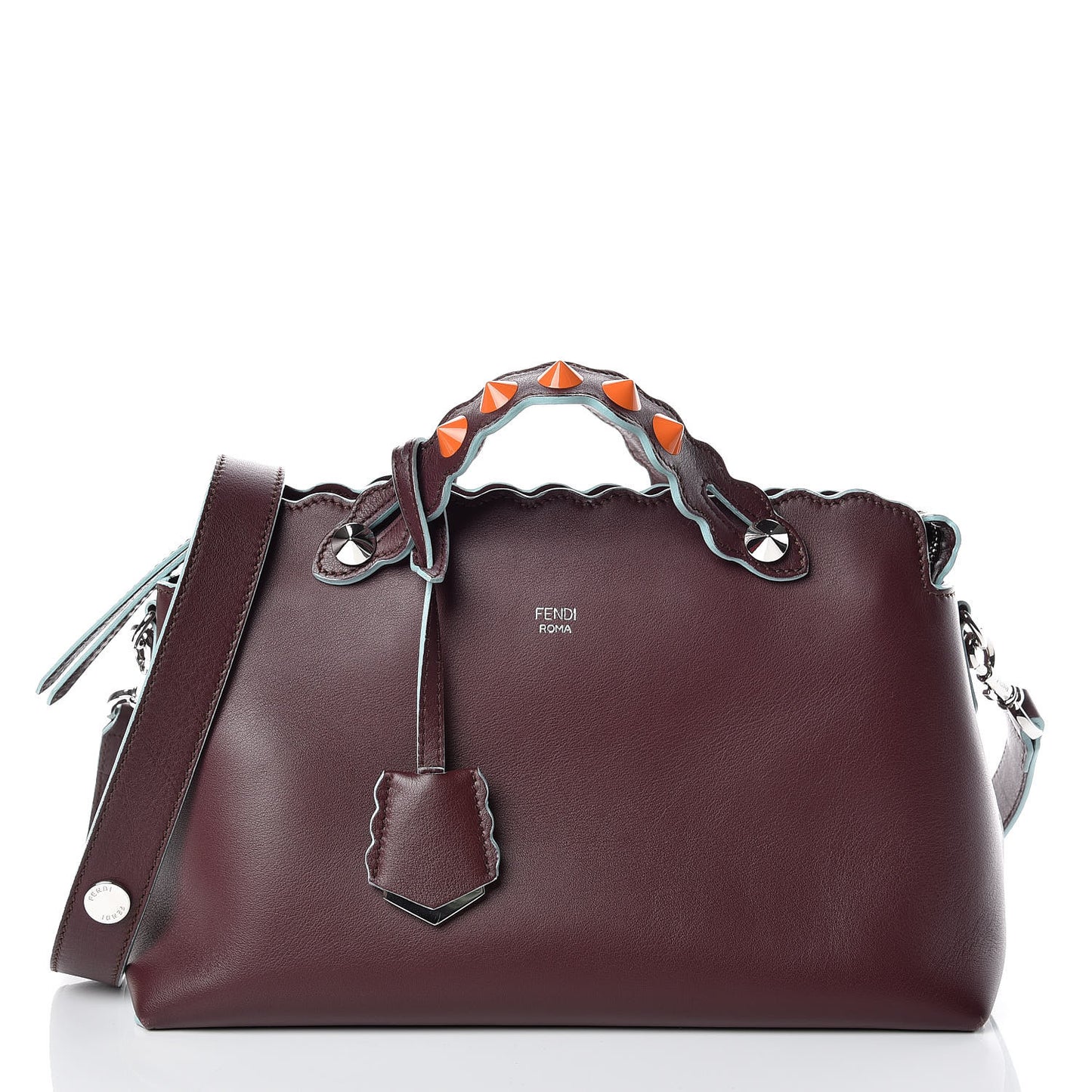 Vitello Dolce Scalloped Studded Medium By The Way Boston Bag Bordeaux