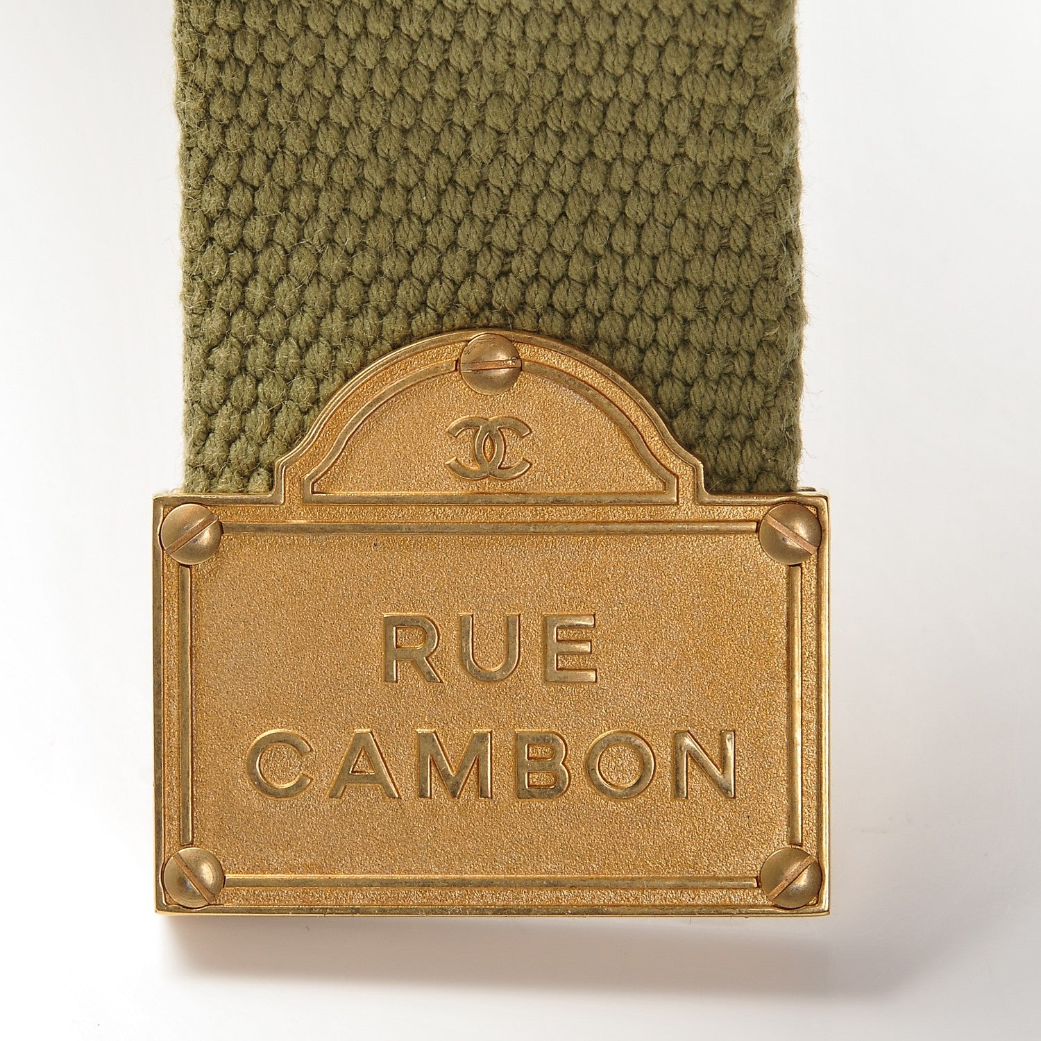 Chanel Canvas CC Logo Belt 90 36 Khaki 7 of 7