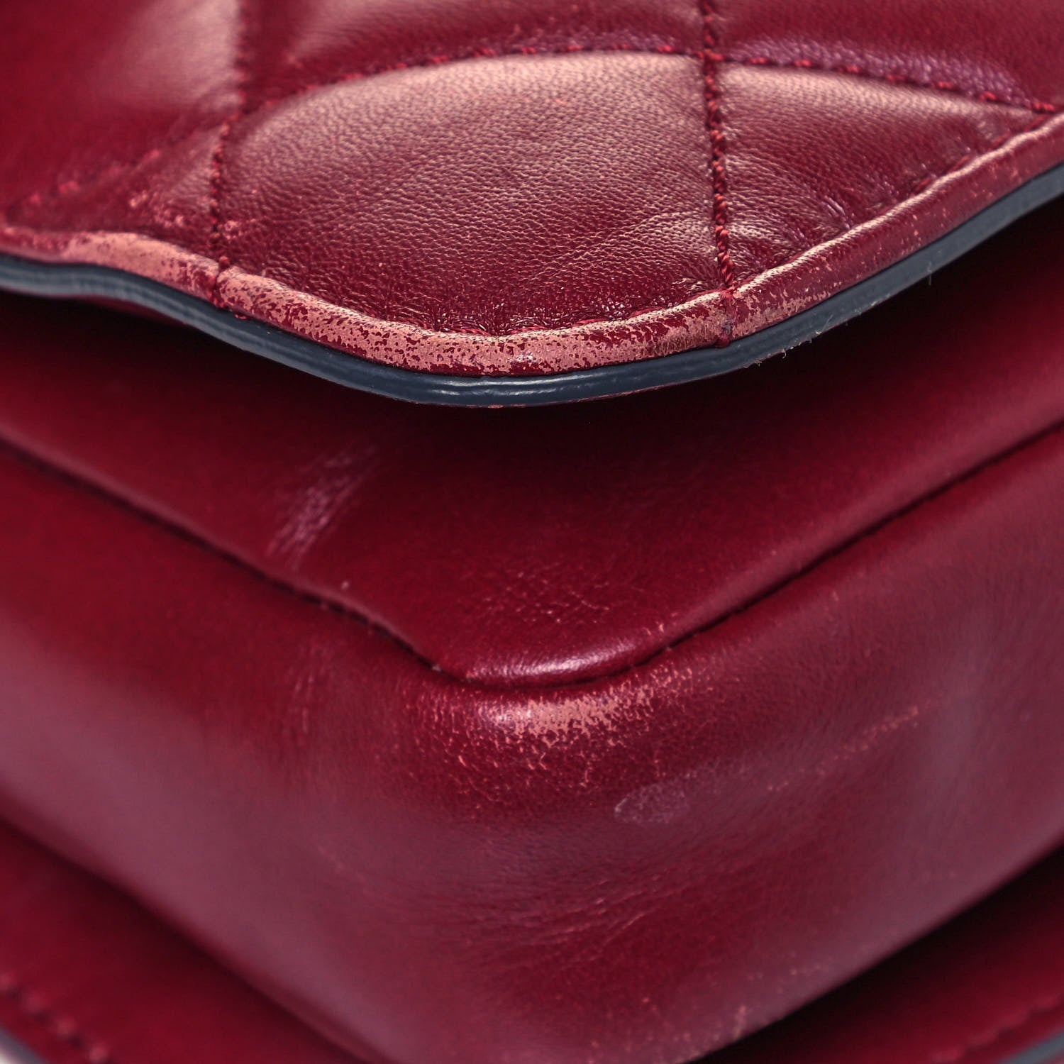 Chanel Glazed Calfskin Quilted Large Perfect Edge Flap Red 9 of 25