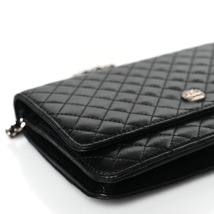 Chanel Lambskin Micro Quilted Wallet On Chain WOC Black 9 of 11