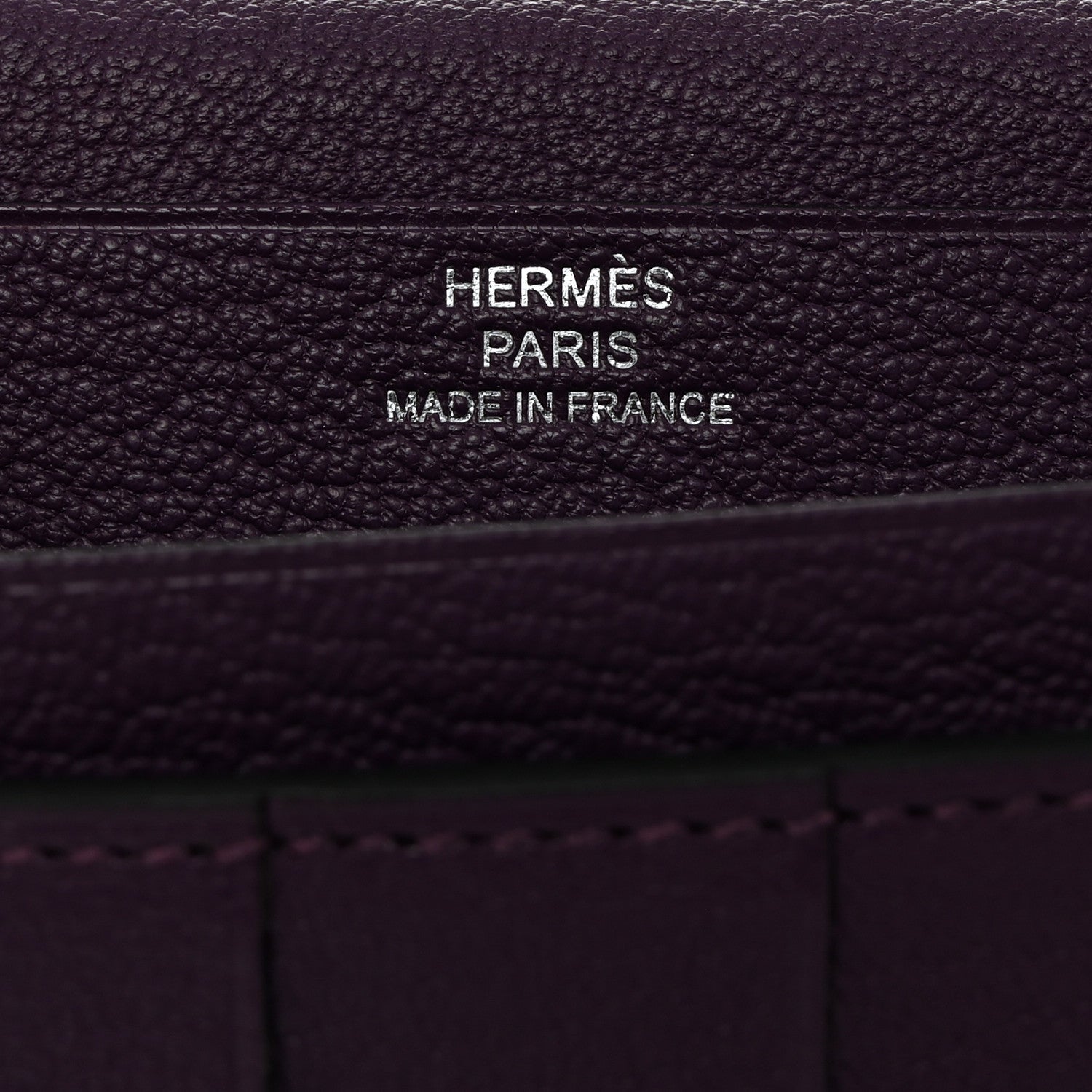 Hermes Ostrich Bearn Wallet Violine 6 of 8