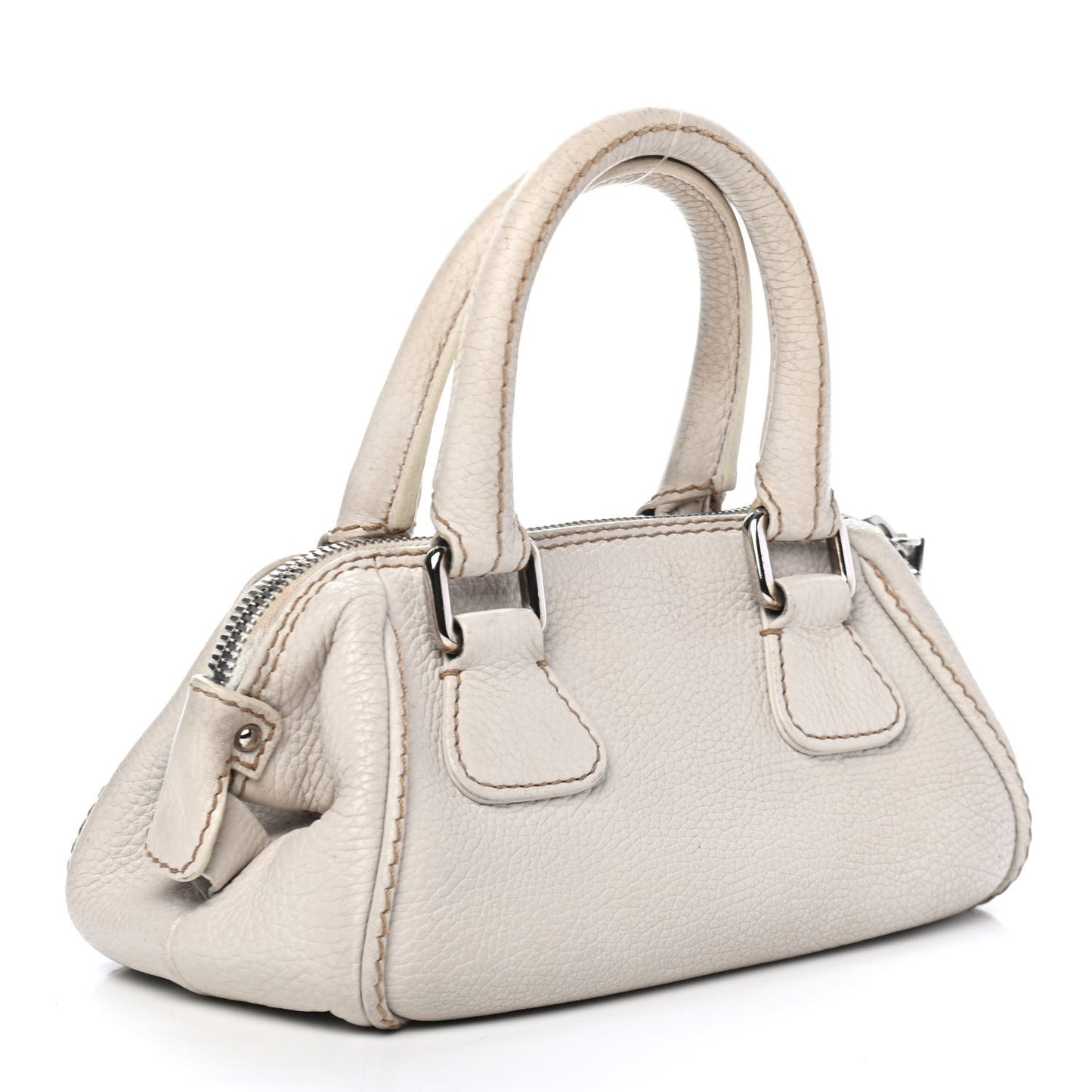 Calfskin Small Tassel Bowler White