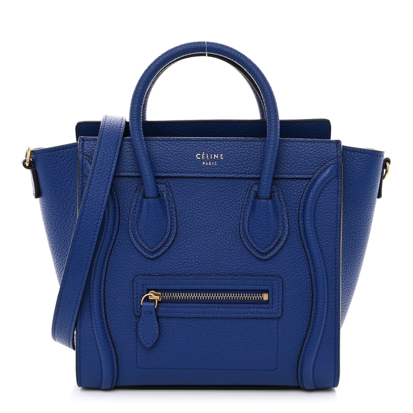 Drummed Calfskin Nano Luggage Indigo
