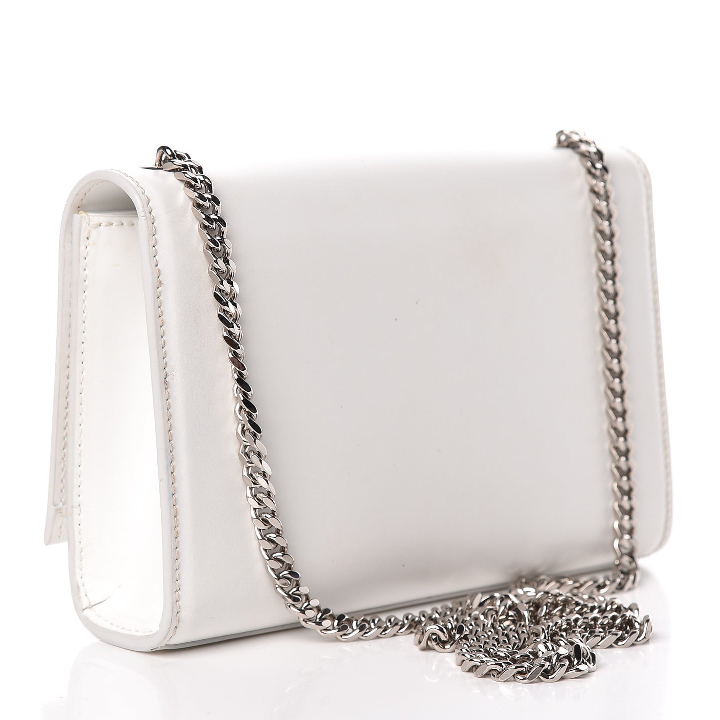 Smooth Calfskin Small Monogram Kate Satchel Optical White