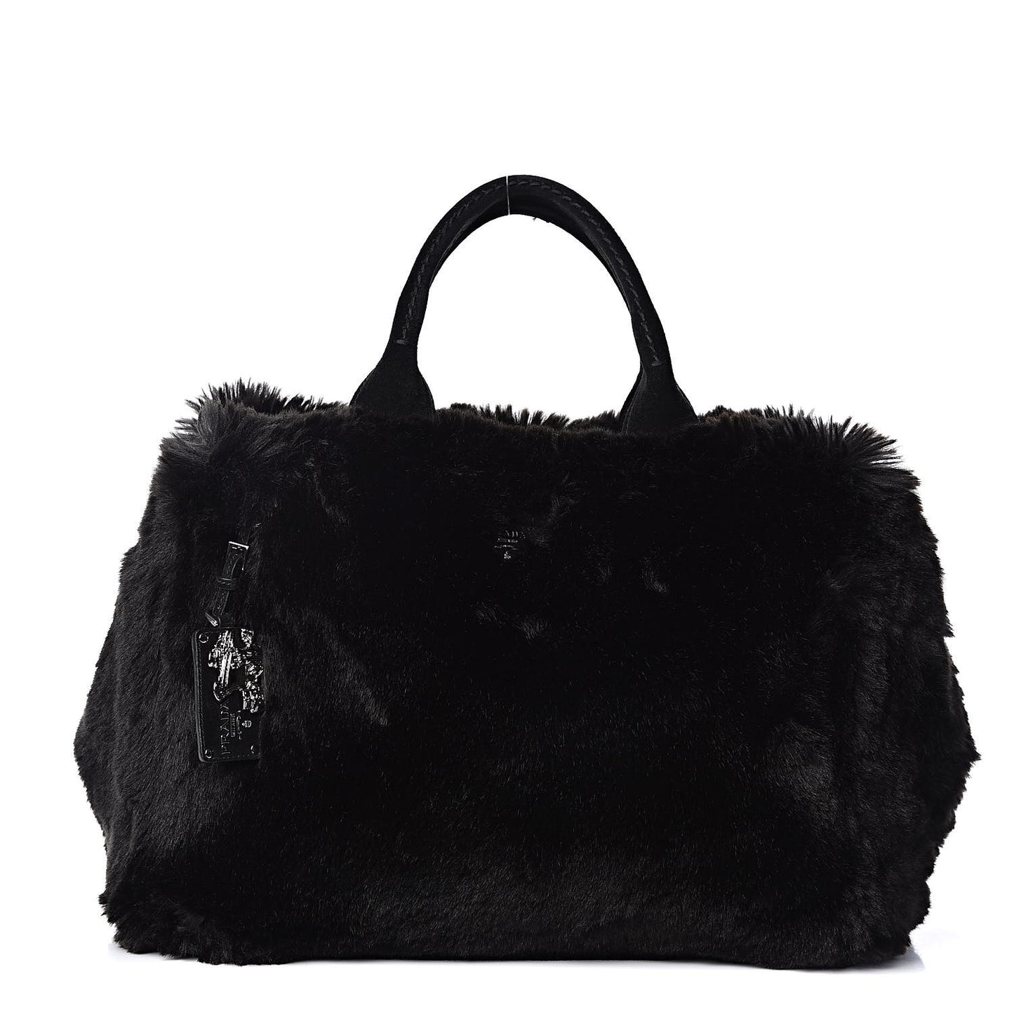 Eco Lapin Faux Fur Handbag Black
