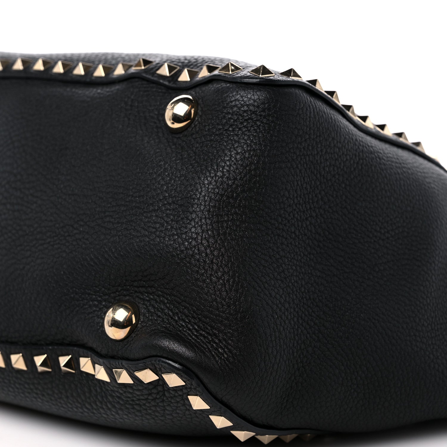 Valentino Garavani Pebbled Calfskin Medium Rockstud Tote Black 8 of 9