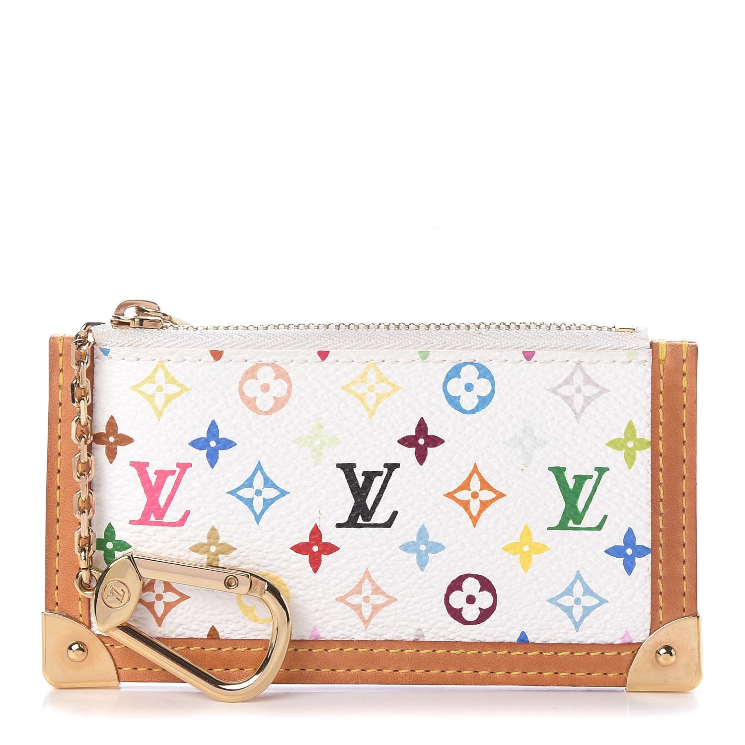 Louis Vuitton Monogram Multicolor Key Pouch White 1 of 6