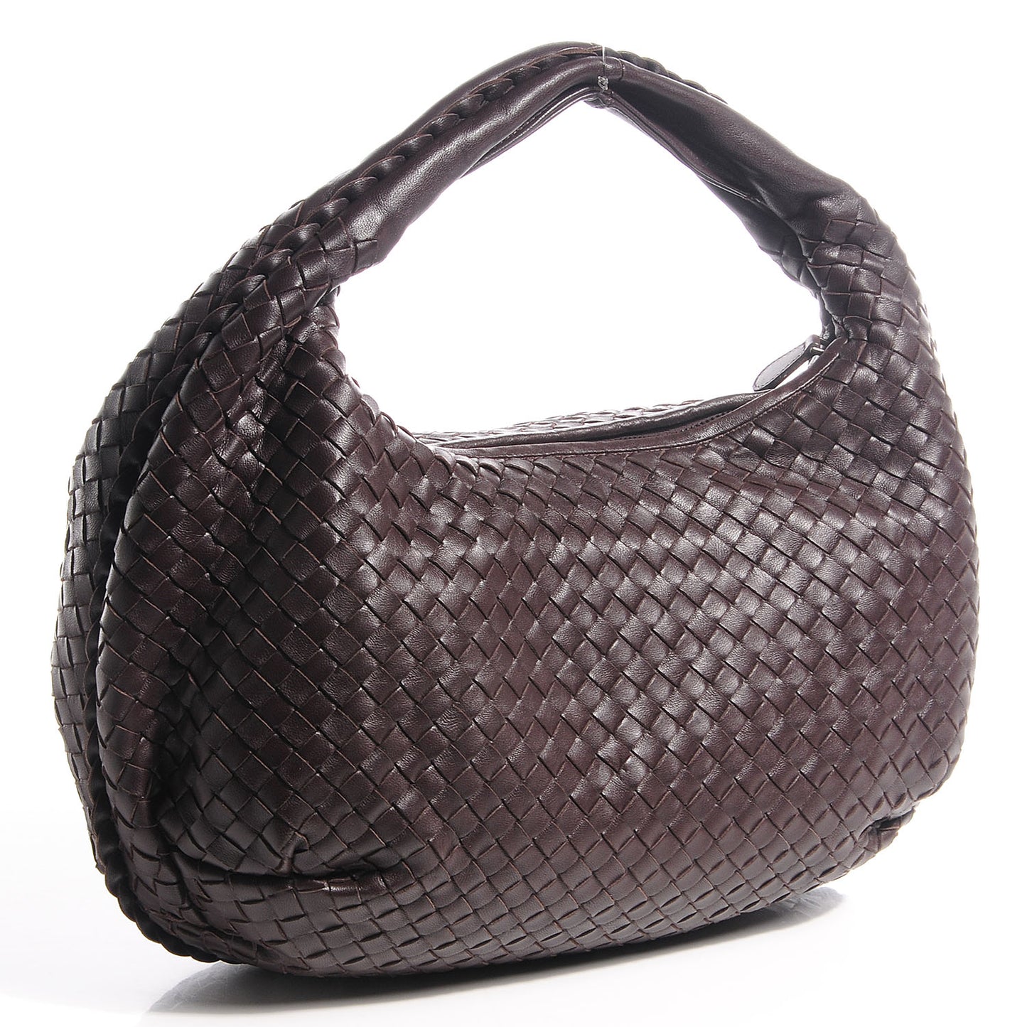 Nappa Intrecciato Medium Belly Veneta Hobo Ebano