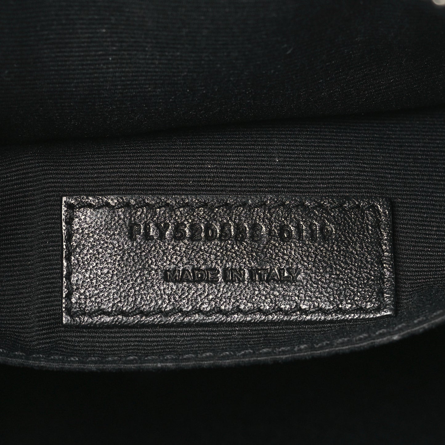 Lambskin Monogram Embossed Small Lou Camera Bag Black