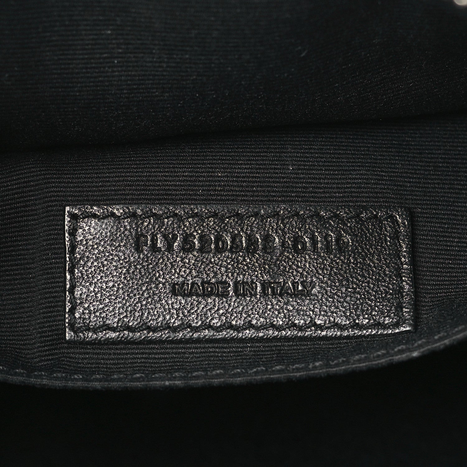 Saint Laurent Lambskin Monogram Embossed Small Lou Camera Bag Black 7 of 14