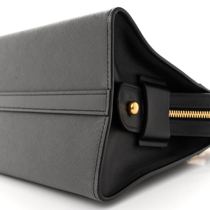 Prada Saffiano City Calfskin Small Esplanade Tote Mercurio Black 9 of 17