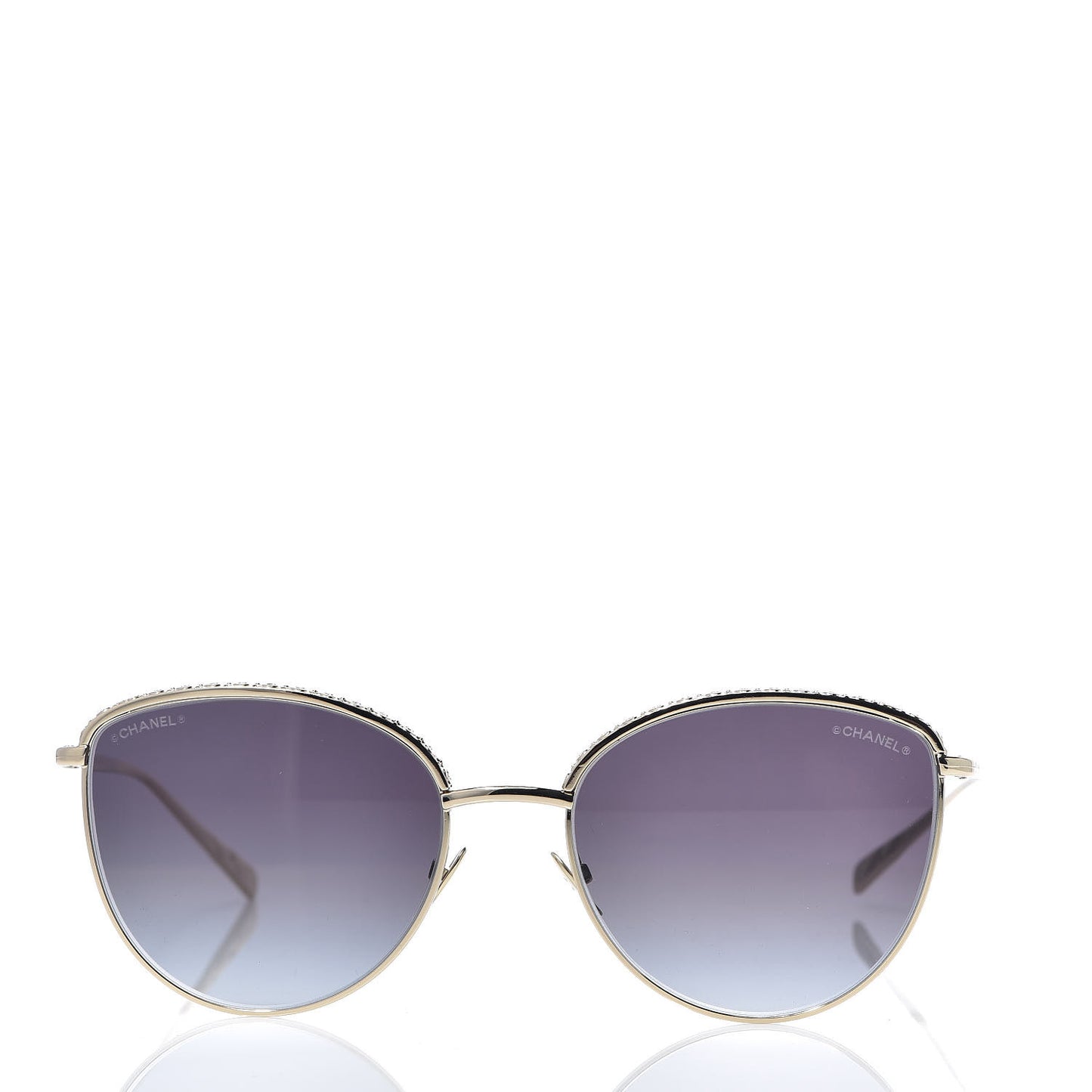 Metal Crystal Sunglasses 4258-B Gold