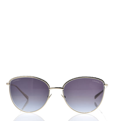 Chanel Metal Crystal Sunglasses 4258-B Gold 2 of 7