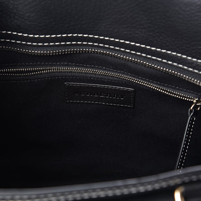 Burberry Mega Check Grained Calfskin Medium Harcourt Satchel Black 9 of 10