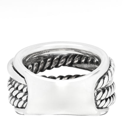 David Yurman Sterling Silver Wide Crossover Cable Ring 49 4.75 3 of 5