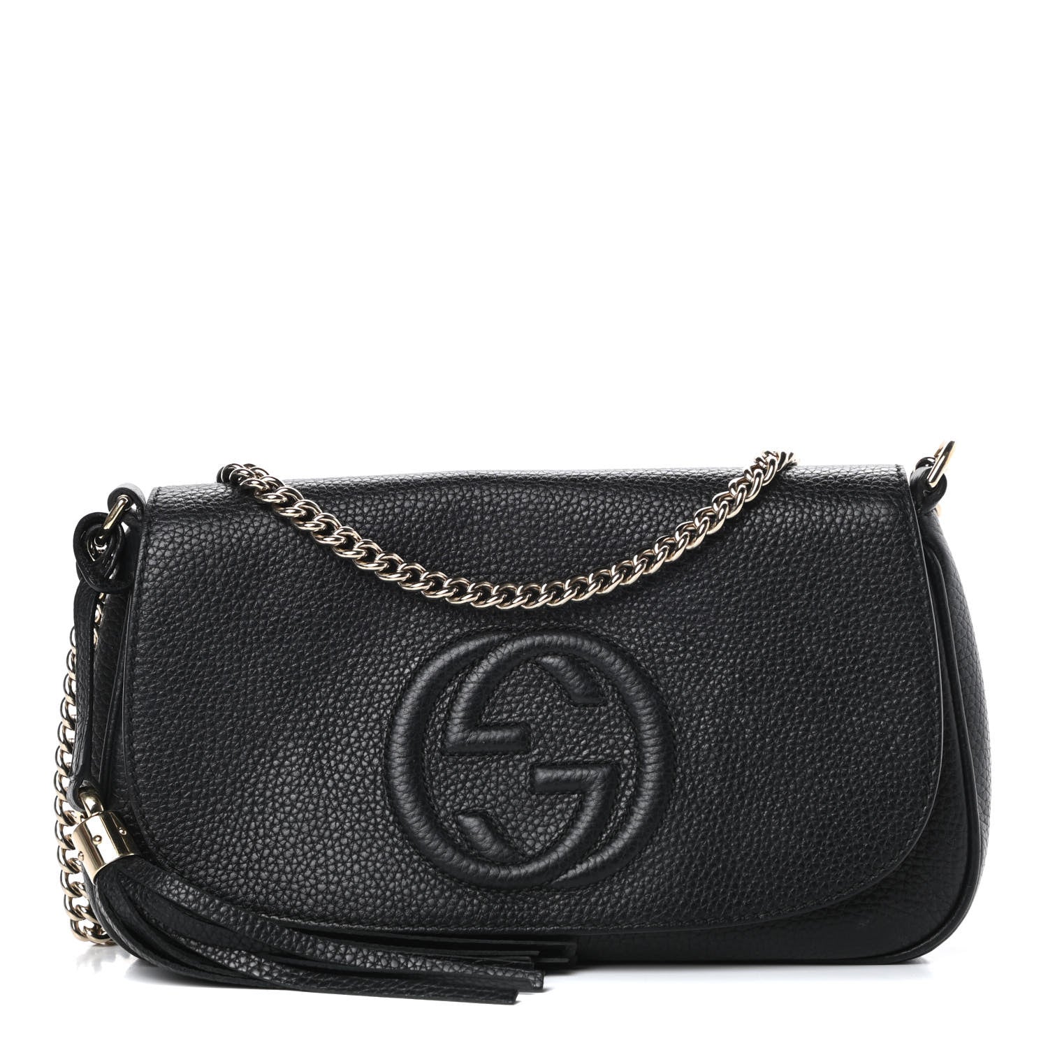 Gucci Pebbled Calfskin Medium Soho Flap Crossbody Black 1 of 10