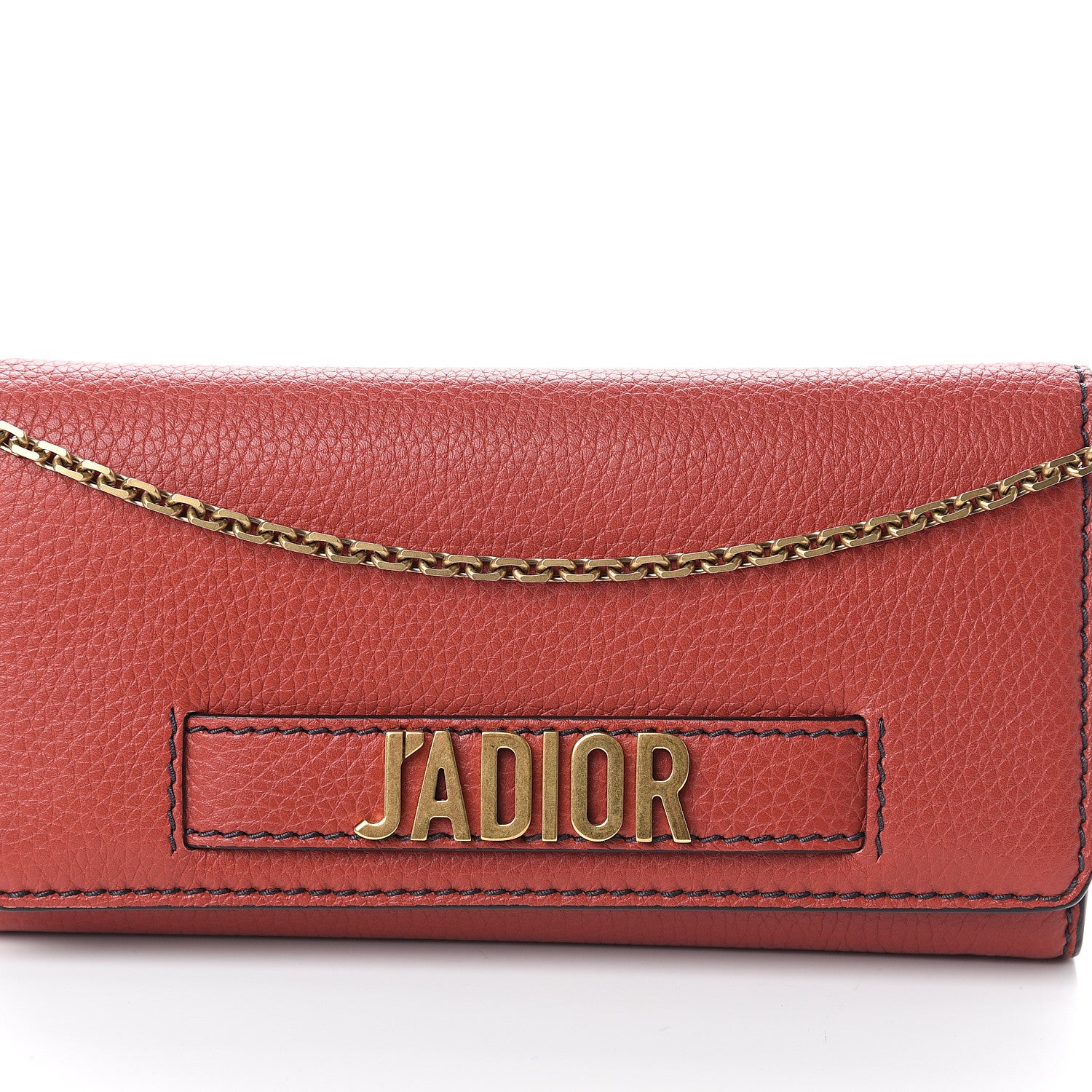 Christian Dior Grained Lambskin J'adior Croisiere Chain Wallet Red 6 of 8