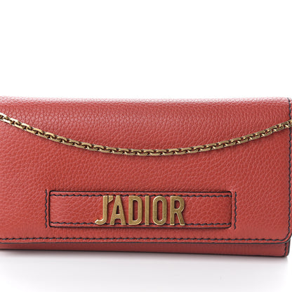 Christian Dior Grained Lambskin J'adior Croisiere Chain Wallet Red 6 of 8