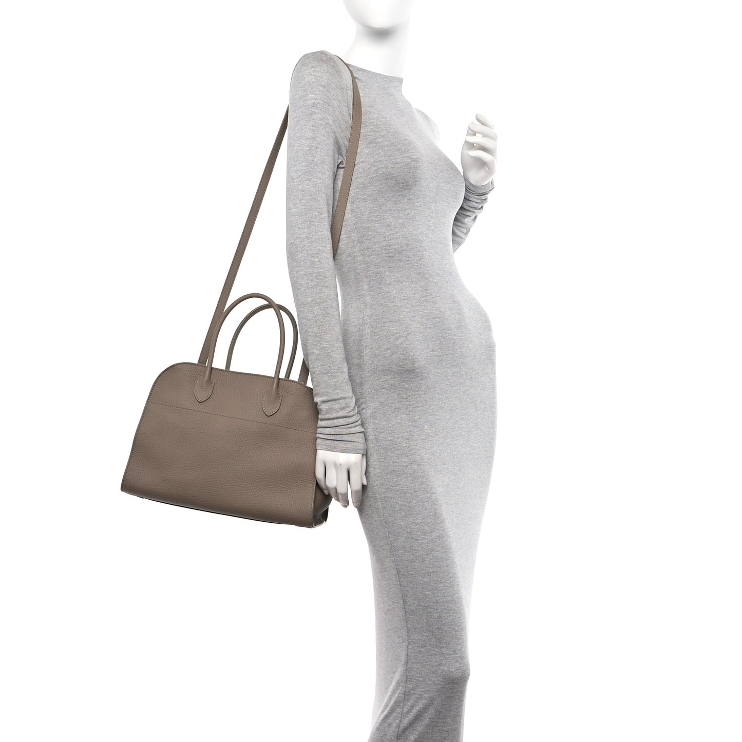Matte Grained Calfskin Soft Margaux 12 Dark Taupe