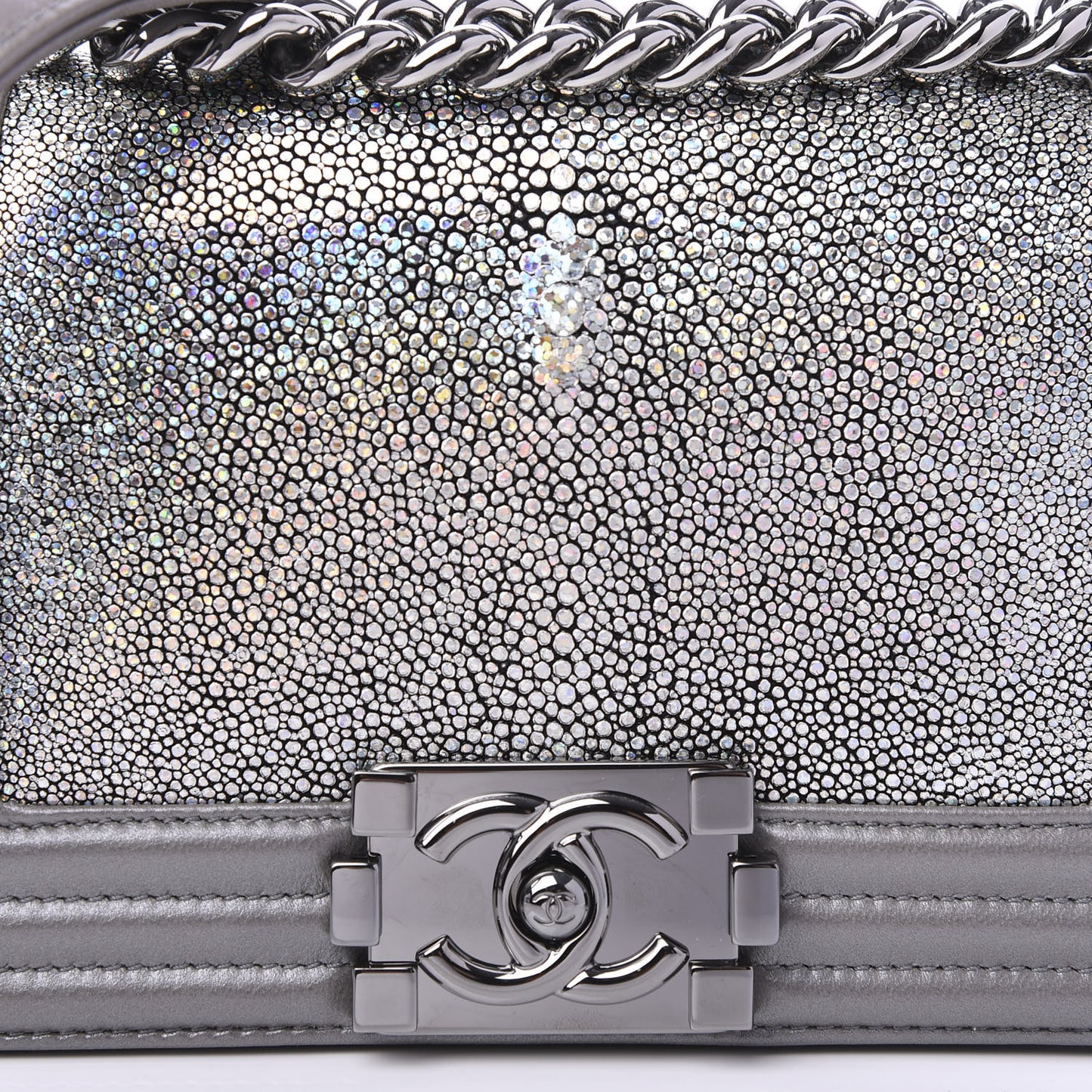 Galuchat Stingray Small Boy Flap Silver