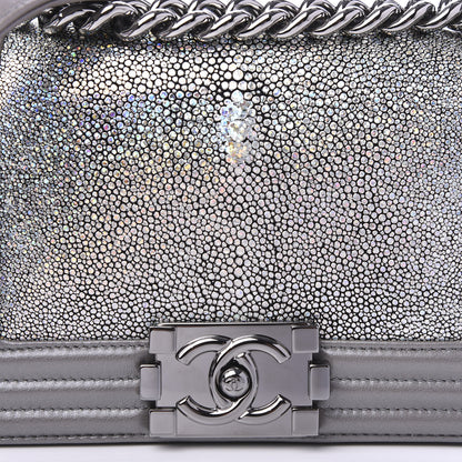 Chanel Galuchat Stingray Small Boy Flap Silver 10 of 11