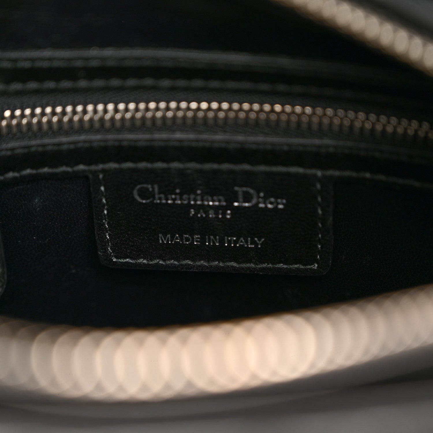 Christian Dior Lambskin Cannage Medium Lady Dior Crystal Strap Black 6 of 11