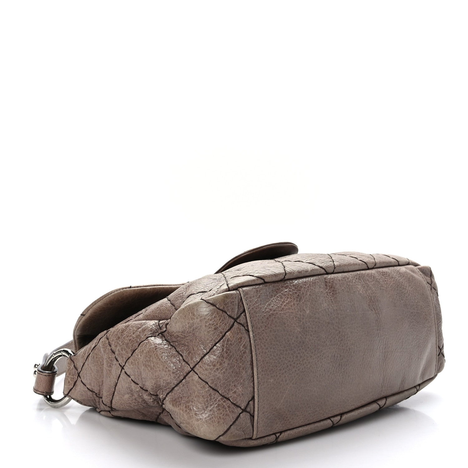 Chanel Glazed Calfskin Stitched On The Road Flap Beige 4 of 10