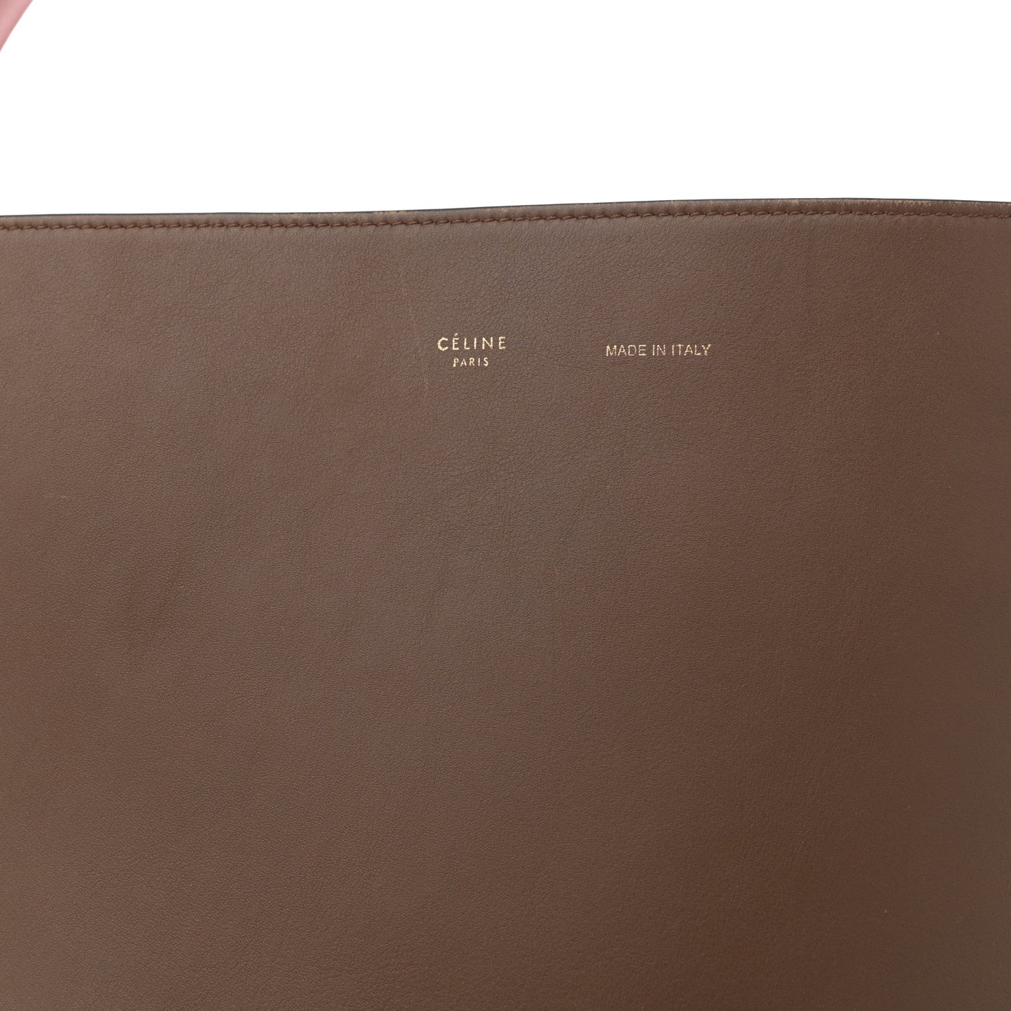 Shiny Smooth Calfskin Small Twisted Cabas Camel Brick