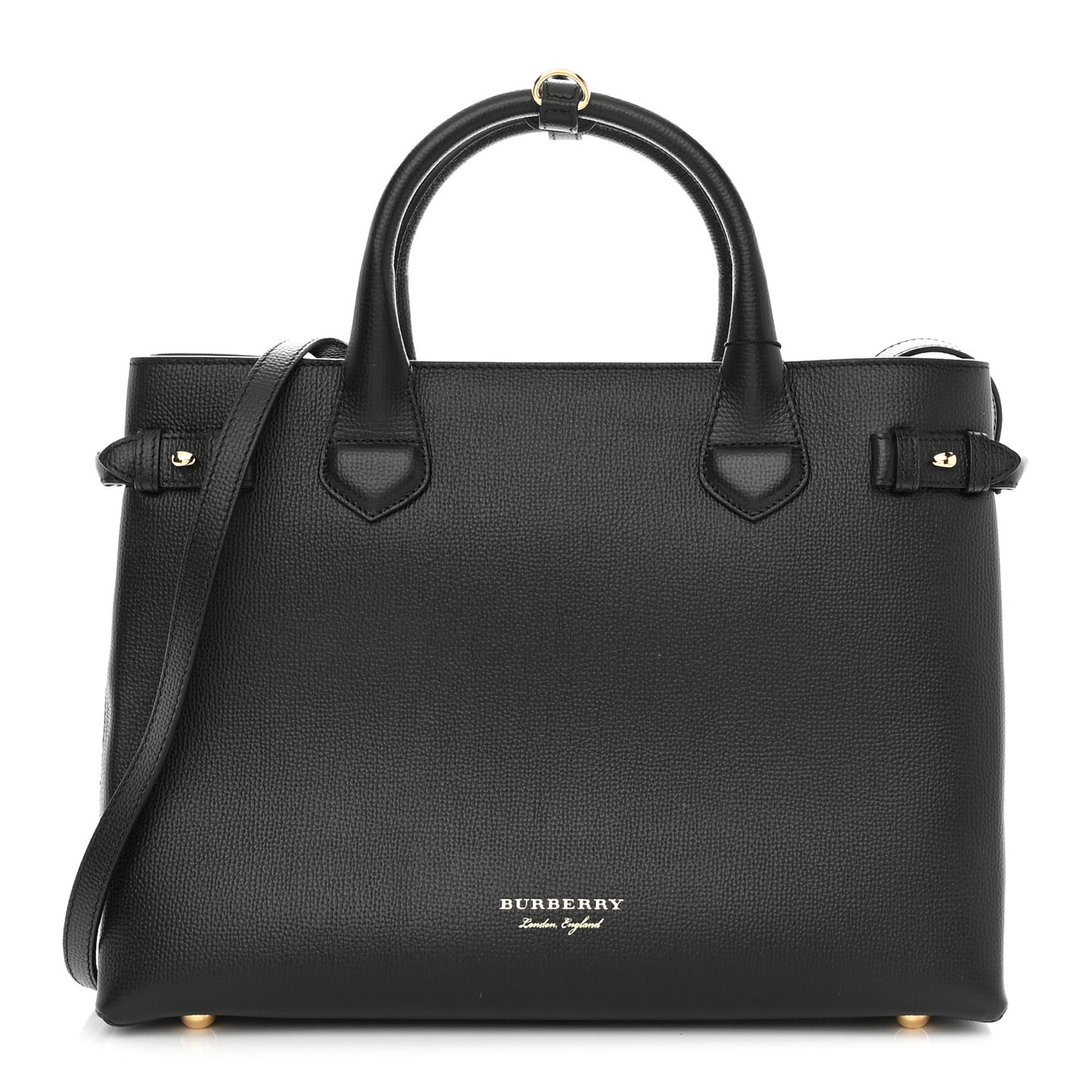 Derby Calfskin House Check Medium Banner Tote Black