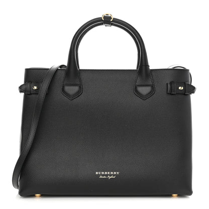 Burberry Derby Calfskin House Check Medium Banner Tote Black 1 of 10