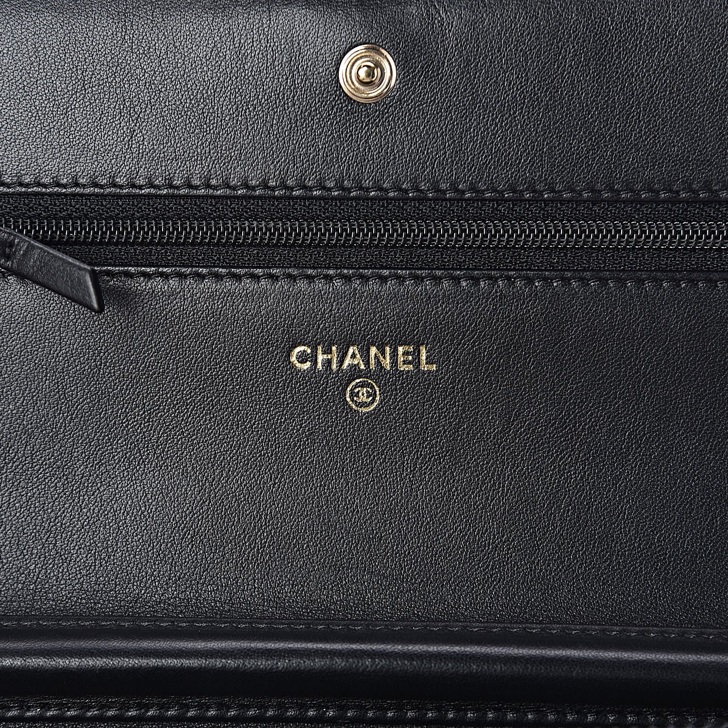 Chanel Calfskin Chevron Boy Wallet On Chain WOC Black 6 of 13